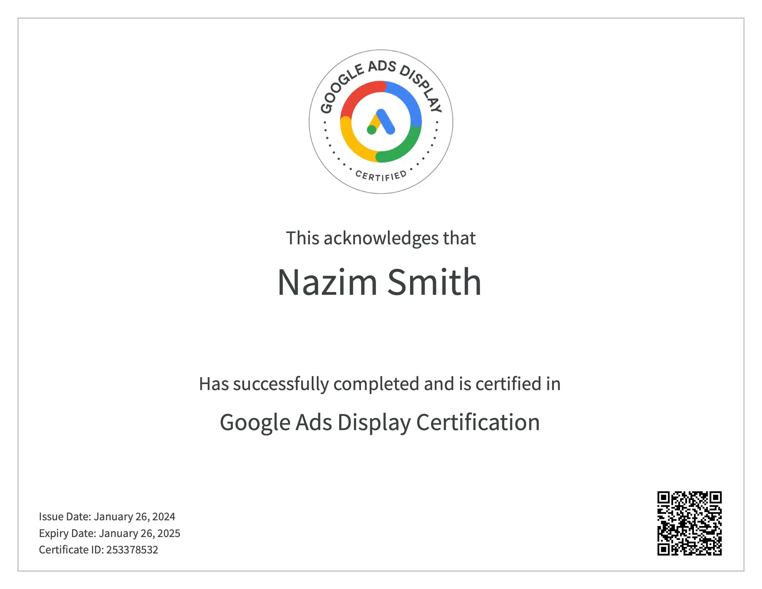 Google display ads certifications