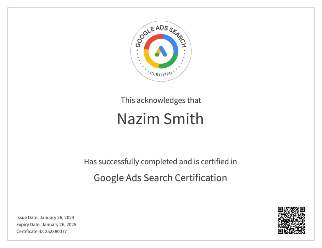 Google Analytics certification 